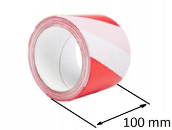 Rot-weißes Warnband nicht klebend 100mm/100m