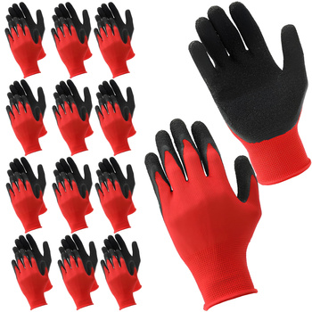 Arbeitshandschuhe mit Latexbeschichtung, rote Größe XXL 12 Stück