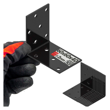 Breitwinkel Eckwinkel Shwarz 60x60x40x2 mm 10stk.