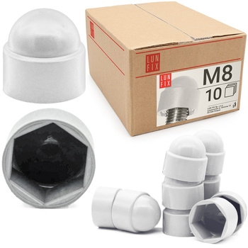 Schraubenkappe Weiß M08 10 Stuck