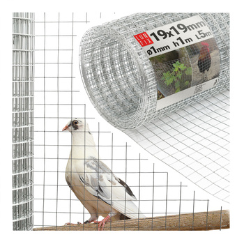 Volierendraht Hühnerdraht Verzinkt H1m L5m Maschenweite 19x19mm Ø1mm