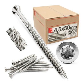 Terassenschrauben Edelstahl 4,5x50 mm 200 Stück