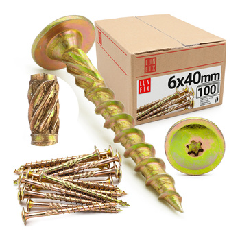 Wkręty ciesielskie talerzowe 6x40 do drewna WKCP 100szt.