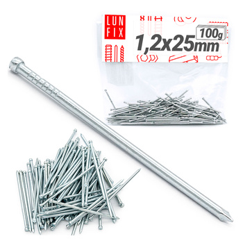 Sockelleisten Nägel 1,2x25 100g Silber Verzinkter