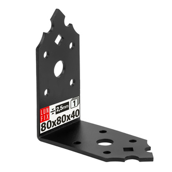 Dekorativer Winkel schwarz 80x80x40x2,5 mm