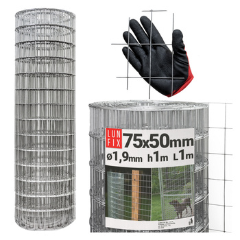 Geschweißter Verzinkt Maschendraht H1m L1m Maschenweite 75x50mm Ø1,9mm