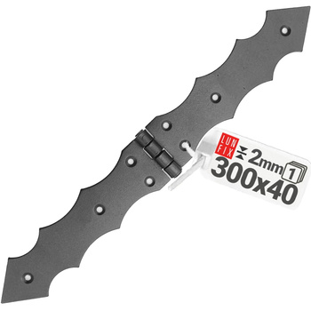 Scharnier Schwarz Gartentor 300x40x2,0 mm