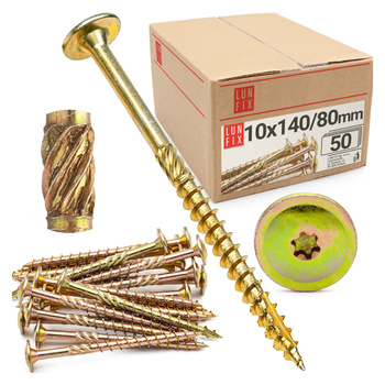 Tellerkopfschrauben 10x140 mm 50 Stück TX40