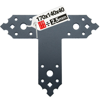 Flachverbinder T - Form Schwarz 170x140x40x2,5mm