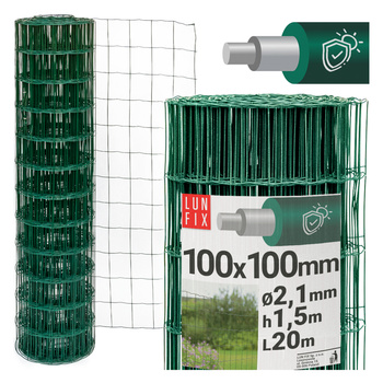 Drahtzaun Gartenzaun Grün H1,5m L20m Maschenweite 100x100mm Ø2,1mm