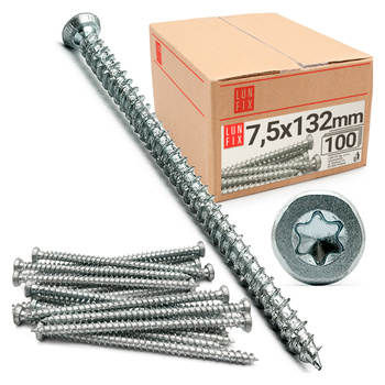 Rahmenschraube 7,5x132 mm Fensterrahmenschrauben Senkkopf 100 Stück