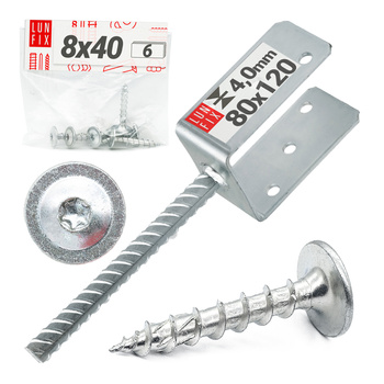 Montage Satz: Pfostenaufnahme 80 mit Betonanker + Schrauben