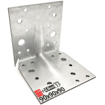 Montagewinkel mit Bolzen 90x90x90x2,5 Zimmerei 1St.