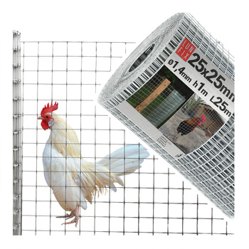 Volierendraht Hühnerdraht Verzinkt H1m L25m Maschenweite 25x25mm Ø1,4mm