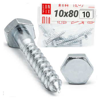 Sechskant Holzschrauben 10 X 80 mm 10 Stück DIN571