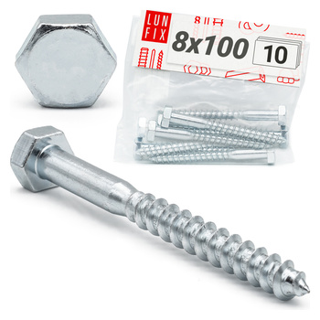 Sechskant Holzschrauben 8 X 100 mm 10 Stück DIN571