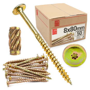 Tellerkopfschrauben 8x80 mm 50 Stück TX40