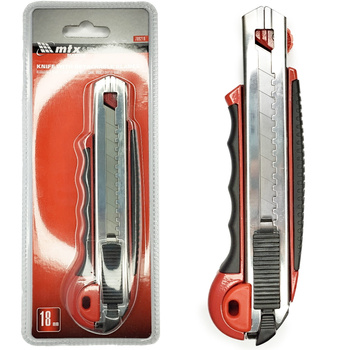 Nóż z ostrzem łamanym premium tapeciak 18mm + 5 ostrzy wymiennych