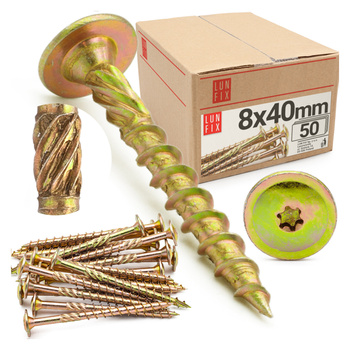 Tellerkopfschrauben 8x40 mm 50 Stück TX40