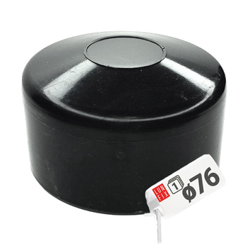 Pfostenkappen Schwarz 76 mm Rund 1 Stück