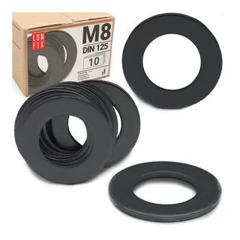 Runde Unterlegscheibe M8 Shwarz verzinkt DIN125 10stk