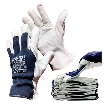 Textile Arbeitshandschuhe mit Ziegenleder Größe 8 M 12stk.