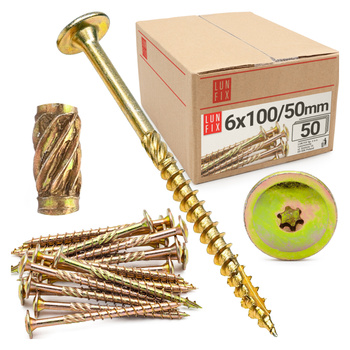 Tellerkopfschrauben 6x100 mm 50 Stück TX30