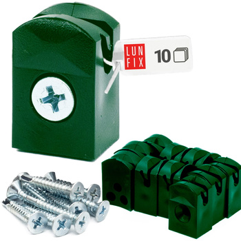 Spanndrahthalter mit Selbstscheidender Schraube 4mm Grün 10er Set