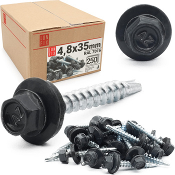 Trapezblechschrauben 4,8 x 35 mm 250 Stück Anthrazit RAL 7016
