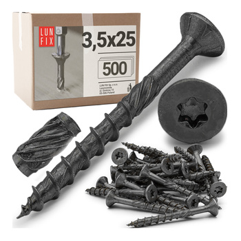 Shwarz spanplattenschrauben 3,5x25 500stk.