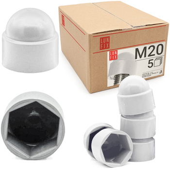 Schraubenkappe Weiß M20 5 Stuck