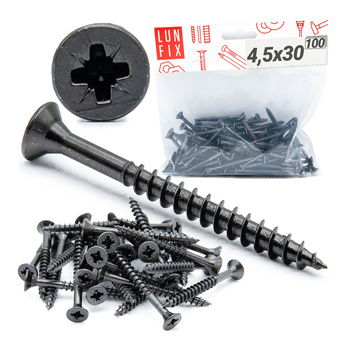 Universalschraube 4,5x30 mm Schwarz Verzinkt 100stk.