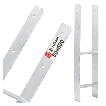 H-Pfostenträger zum Einbetonieren 80x600x6mm