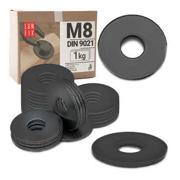 Runde Unterlegscheibe M8 Shwarz verzinkt DIN9021 1kg