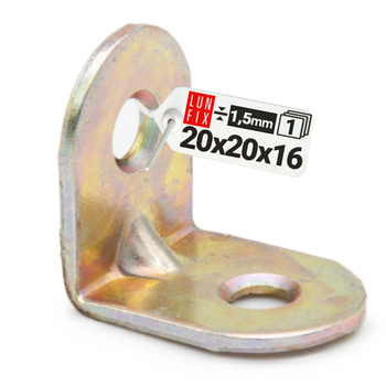 Möbelbauwinkel Gelb Verzinkt 20x20x16x1,5 mm