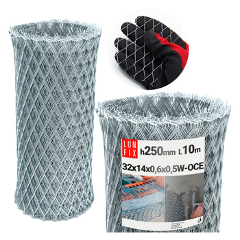 Unterputz-Metallgitter H0,25m L10m Streckmetall