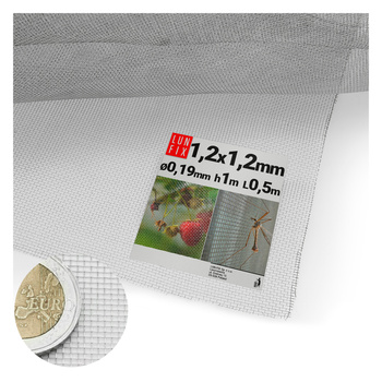 Edelstahlgitter 1,2x1,2mm AISI 304 ø0,19mm H1m L0,5m