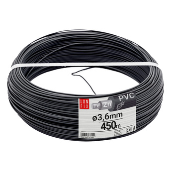 Spanndraht Gartendraht Anthrazit Verzinkt und PVC 450m Ø3,6mm