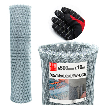 Unterputz-Metallgitter H0,5m L10m Streckmetall