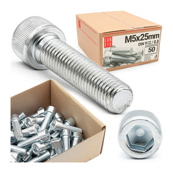 Zylinderkopfschrauben mit Innensechskant M5x35 mm Teilgewinde Festigkeitsklasse 8.8 50stk DIN 912