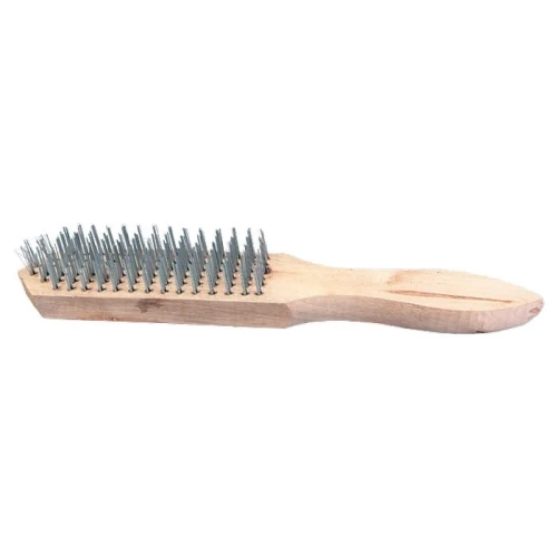 Hand-Drahtbürste mit Holzgriff 4 Reihen 27 cm