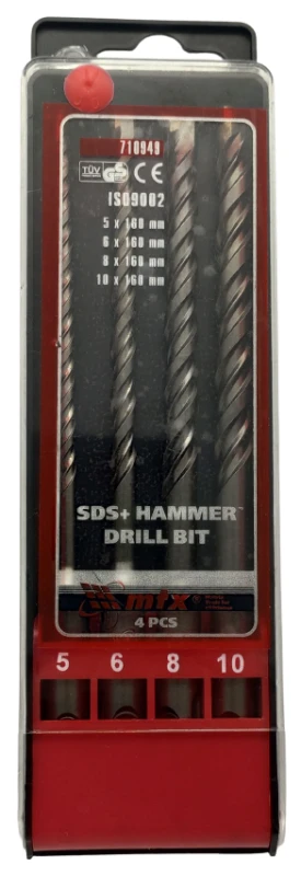 Betonbohrer-Set 4 Stück 5-6-8-10 mm SDS
