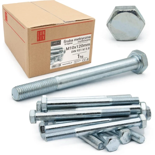 Sechskantschrauben M10x120 DIN 931 1 kg Teilgewinde Klasse 5.8