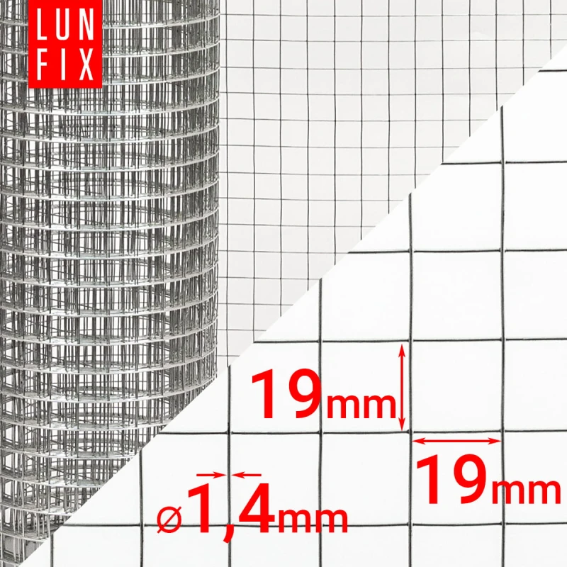 Volierendraht Hühnerdraht Verzinkt H1m L25m Maschenweite 19x19mm Ø1,4mm