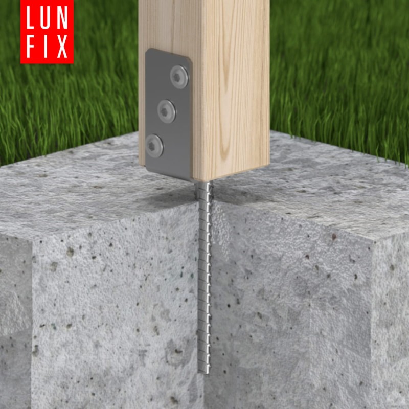 Podstawa słupa do wmurowania 100 mm kotwa z prętem do betonu