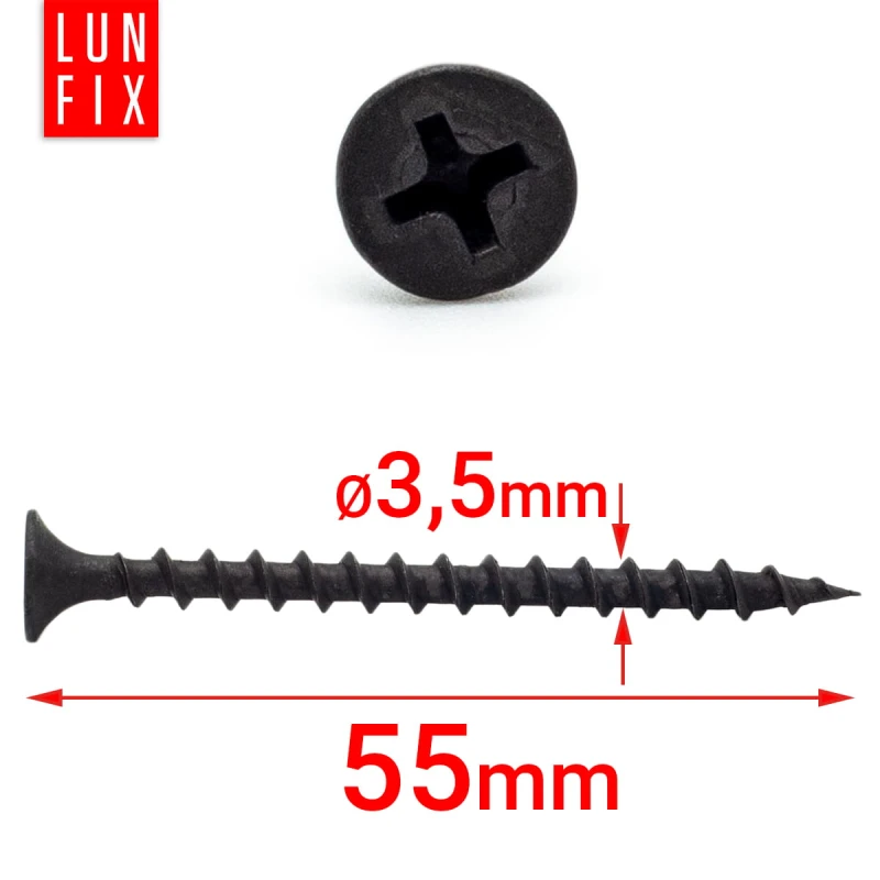 Schnellbauschrauben 3,5 x 55 mm 1Kg 365 Stück
