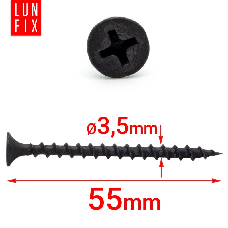 Wkręty do płyt gipsowych g-k 3,5x55 do drewna KGD 1kg