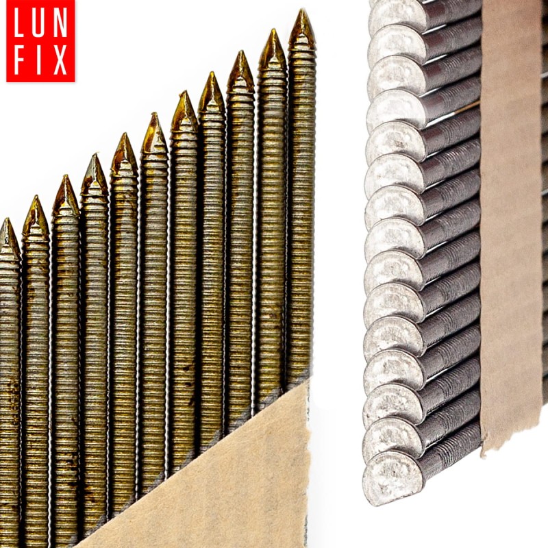 Gwoździe do gwoździarki 90mm 3,1x90 3,5" pierścieniowe na papierze czarne 2000szt.