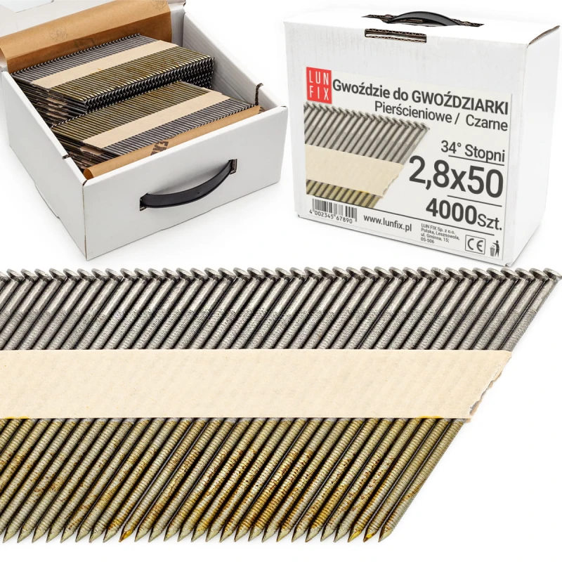 34° Grad Ringschaftnägel 2,8 x 50 mm Packung 4000