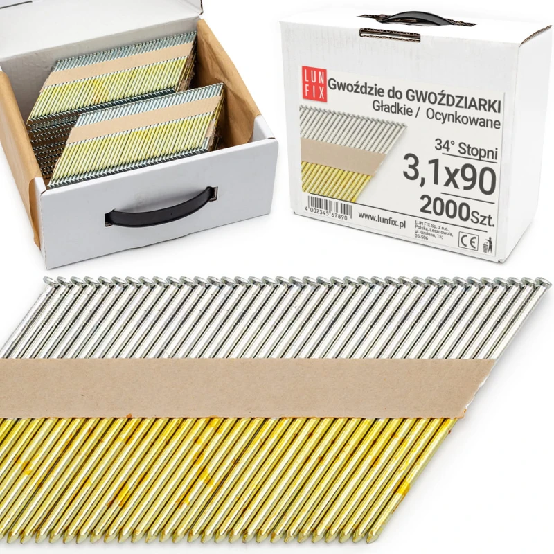 34° Grad Ringschaftnägel 3,1 x 90 mm Packung 2000